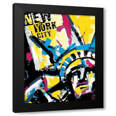 NY1 Black Modern Wood Framed Art Print with Double Matting by BoMo