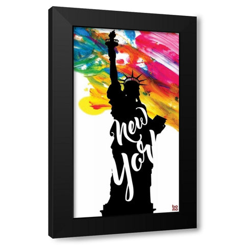 NY2 Black Modern Wood Framed Art Print with Double Matting by BoMo