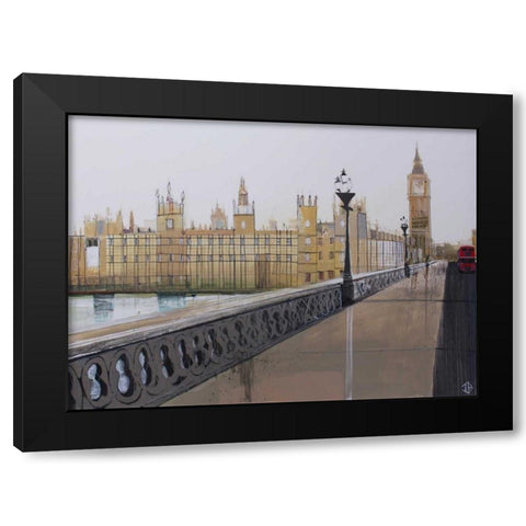 Big Ben Landscape Black Modern Wood Framed Art Print by P.S. Art Studios