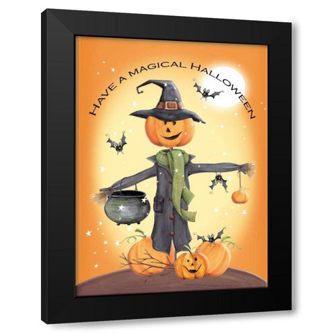 Magical Halloween Black Modern Wood Framed Art Print by P.S. Art Studios
