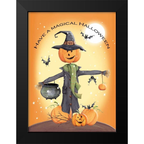 Magical Halloween Black Modern Wood Framed Art Print by P.S. Art Studios