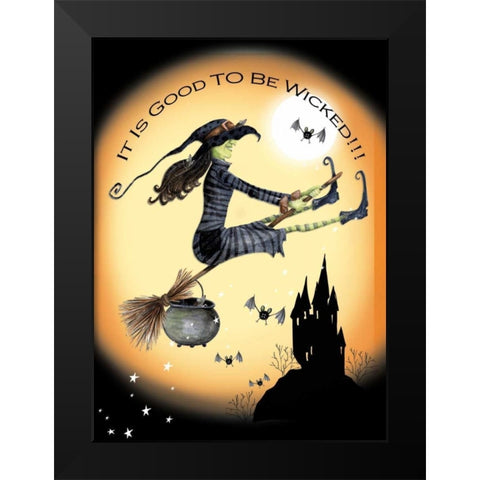 Good to be Wicked Black Modern Wood Framed Art Print by P.S. Art Studios