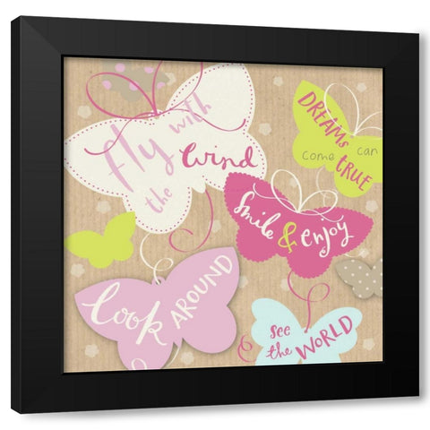 Fly with the Wind Black Modern Wood Framed Art Print by P.S. Art Studios