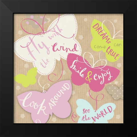 Fly with the Wind Black Modern Wood Framed Art Print by P.S. Art Studios