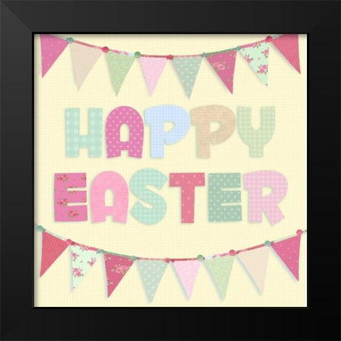 Happy Easter Black Modern Wood Framed Art Print by P.S. Art Studios