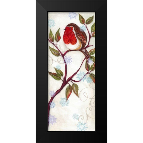 Branch Birds III Black Modern Wood Framed Art Print by P.S. Art Studios