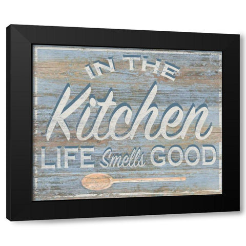 In the Kitchen Black Modern Wood Framed Art Print by P.S. Art Studios