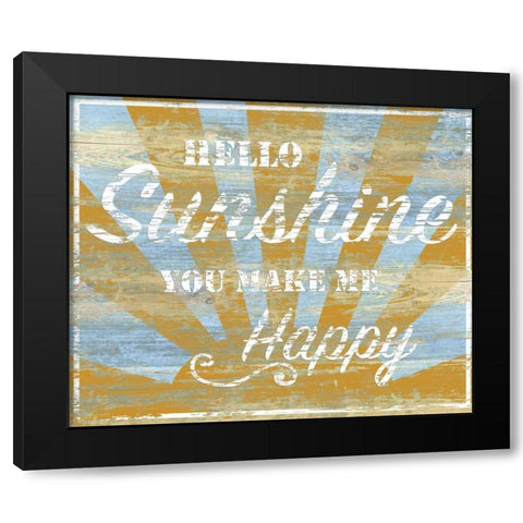 Hello Sunshine Black Modern Wood Framed Art Print with Double Matting by P.S. Art Studios