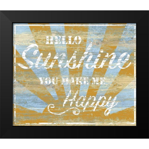Hello Sunshine Black Modern Wood Framed Art Print by P.S. Art Studios
