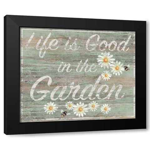 In the Garden Black Modern Wood Framed Art Print by P.S. Art Studios