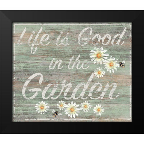 In the Garden Black Modern Wood Framed Art Print by P.S. Art Studios