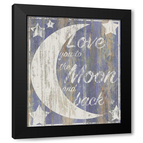To the Moon Black Modern Wood Framed Art Print with Double Matting by P.S. Art Studios