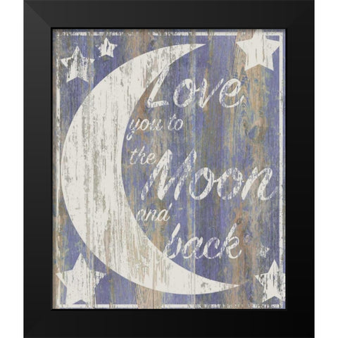 To the Moon Black Modern Wood Framed Art Print by P.S. Art Studios