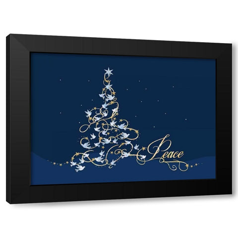 Peace Black Modern Wood Framed Art Print by P.S. Art Studios