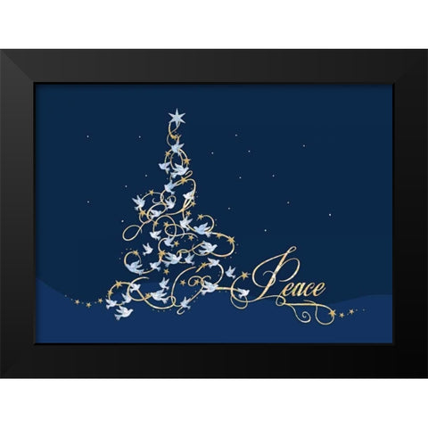 Peace Black Modern Wood Framed Art Print by P.S. Art Studios