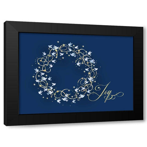 Joy Black Modern Wood Framed Art Print with Double Matting by P.S. Art Studios