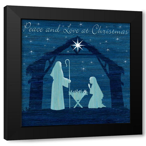 Peace and Love Black Modern Wood Framed Art Print with Double Matting by P.S. Art Studios