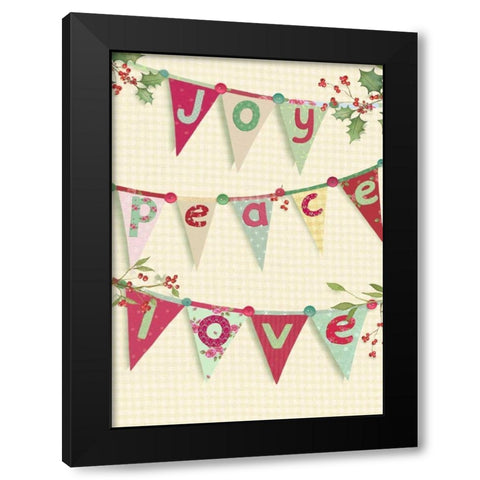 Joy, Peace, Love Black Modern Wood Framed Art Print with Double Matting by P.S. Art Studios