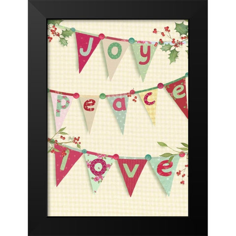 Joy, Peace, Love Black Modern Wood Framed Art Print by P.S. Art Studios