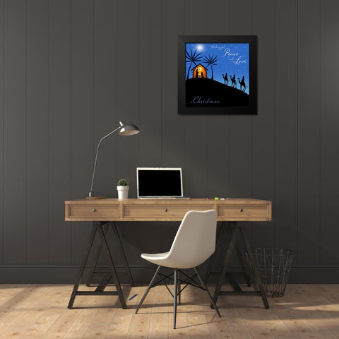 Wishing You Peace - Wisemen Black Modern Wood Framed Art Print by P.S. Art Studios