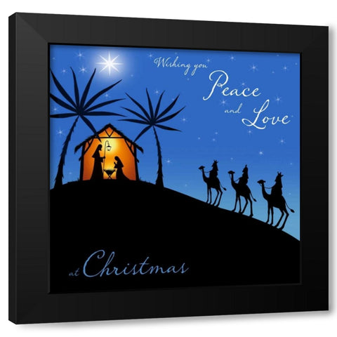 Wishing You Peace - Wisemen Black Modern Wood Framed Art Print by P.S. Art Studios