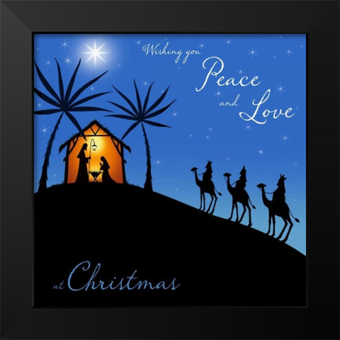 Wishing You Peace - Wisemen Black Modern Wood Framed Art Print by P.S. Art Studios