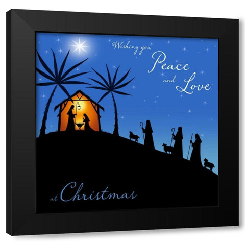 Wishing You Peace - Shepherds Black Modern Wood Framed Art Print by P.S. Art Studios