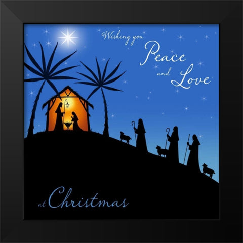 Wishing You Peace - Shepherds Black Modern Wood Framed Art Print by P.S. Art Studios