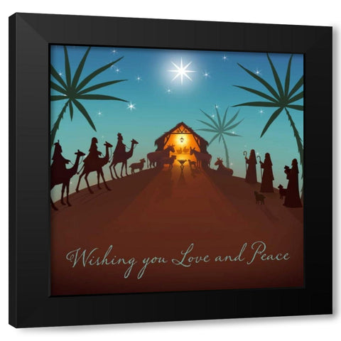 Wishing You Love Black Modern Wood Framed Art Print by P.S. Art Studios