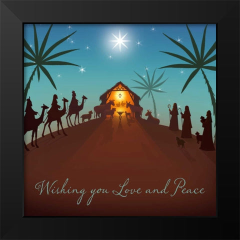 Wishing You Love Black Modern Wood Framed Art Print by P.S. Art Studios