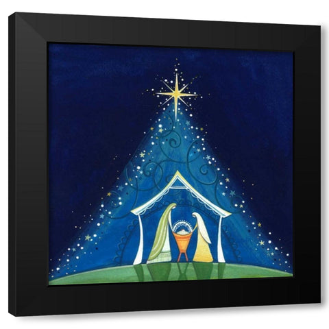 Above a Star Black Modern Wood Framed Art Print with Double Matting by P.S. Art Studios