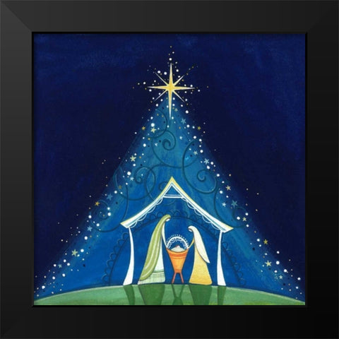Above a Star Black Modern Wood Framed Art Print by P.S. Art Studios