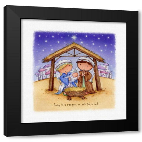 Away in a Manger Black Modern Wood Framed Art Print with Double Matting by P.S. Art Studios