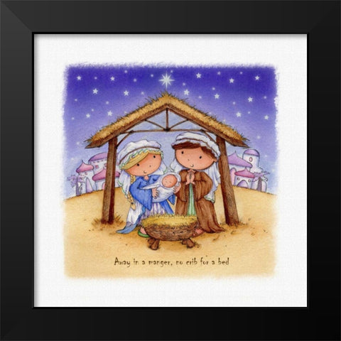 Away in a Manger Black Modern Wood Framed Art Print by P.S. Art Studios