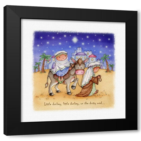 Little Donkey Black Modern Wood Framed Art Print by P.S. Art Studios