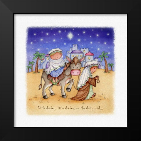 Little Donkey Black Modern Wood Framed Art Print by P.S. Art Studios