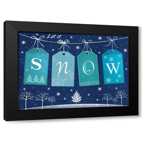 Snow Black Modern Wood Framed Art Print by P.S. Art Studios