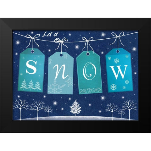 Snow Black Modern Wood Framed Art Print by P.S. Art Studios