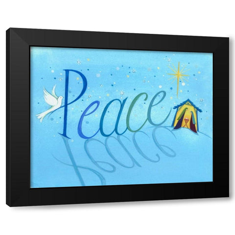 Peace Black Modern Wood Framed Art Print with Double Matting by P.S. Art Studios