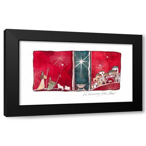 Following the Star Black Modern Wood Framed Art Print by P.S. Art Studios