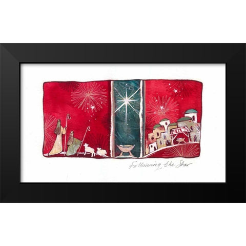 Following the Star Black Modern Wood Framed Art Print by P.S. Art Studios