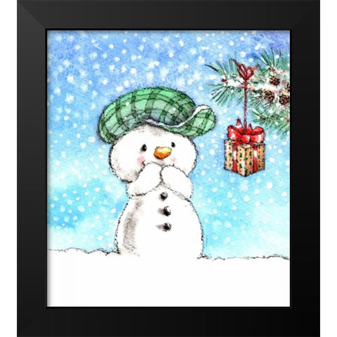 Little Gift Black Modern Wood Framed Art Print by P.S. Art Studios