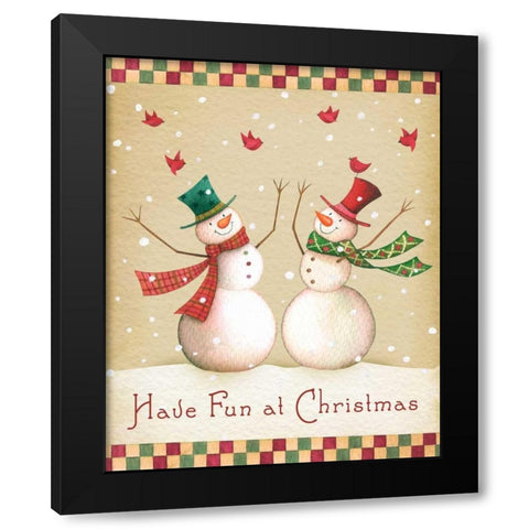 Have Fun at Christmas Black Modern Wood Framed Art Print with Double Matting by P.S. Art Studios