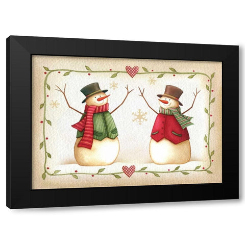 Holiday Joy Black Modern Wood Framed Art Print with Double Matting by P.S. Art Studios