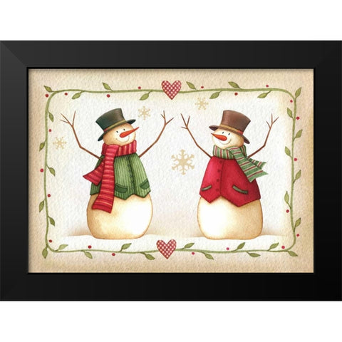 Holiday Joy Black Modern Wood Framed Art Print by P.S. Art Studios
