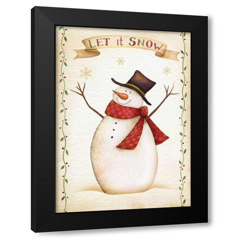 Let It Snow Black Modern Wood Framed Art Print with Double Matting by P.S. Art Studios