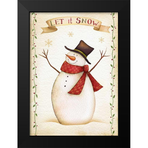 Let It Snow Black Modern Wood Framed Art Print by P.S. Art Studios