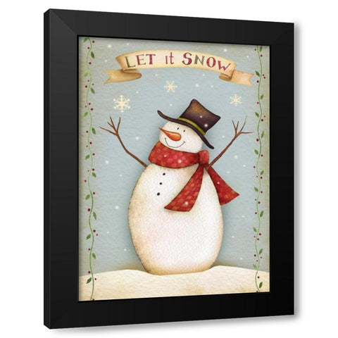Let It Snow II Black Modern Wood Framed Art Print by P.S. Art Studios