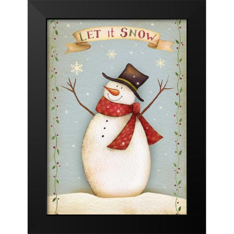 Let It Snow II Black Modern Wood Framed Art Print by P.S. Art Studios