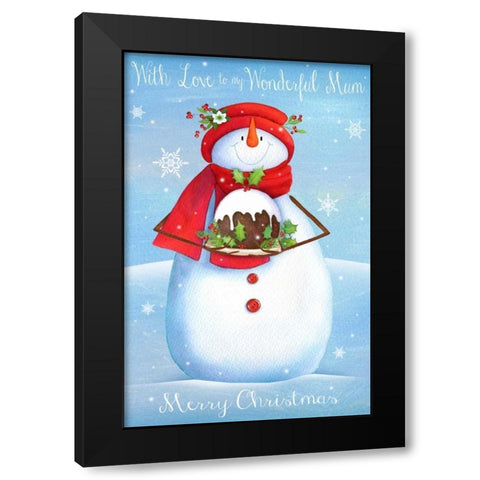 Merry Christmas Black Modern Wood Framed Art Print with Double Matting by P.S. Art Studios